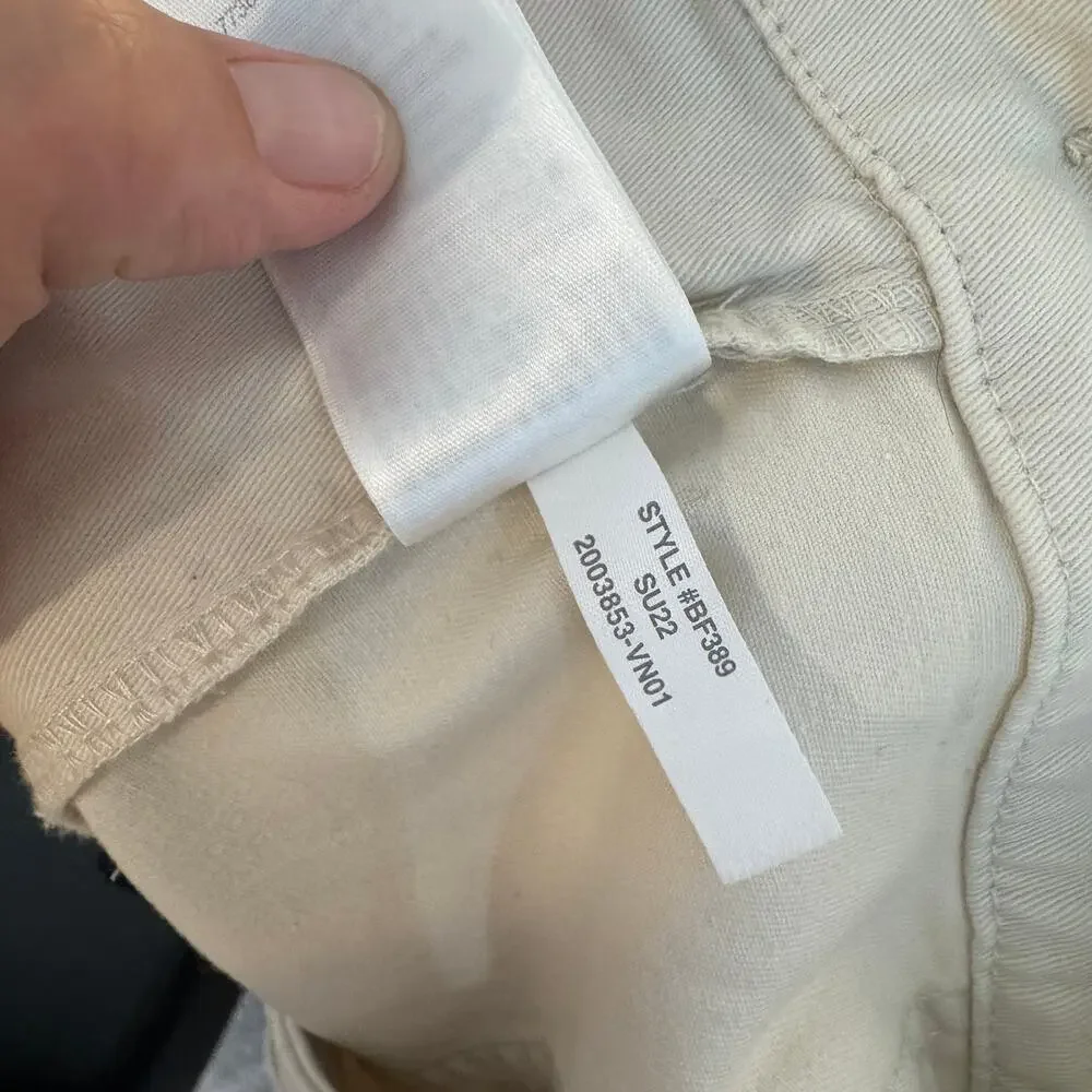 J. Crew Foundry Chino‎ Utility Shorts Cream Cotton Stretch Flat Front Size 12